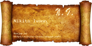 Nikits Ivonn névjegykártya